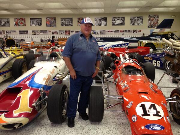 Aj Foyt Racing On Twitter Aj Foyt Poses With Watson Roadster And Foyt Coyote Today At Ims Hall Of Fame Museum Indycar Indy500 Classic Http T Co Oygtyzksfe