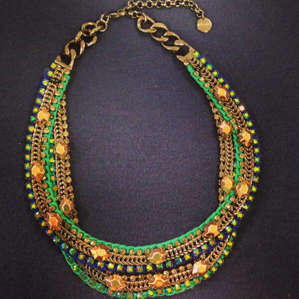 stelladot's tweet image. Anyone can pull off blue-and-blue with a stunning necklace like the Mercury Statement! What would you wear it with?