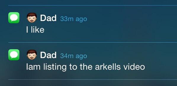 michellemikom's tweet image. Not a man of many words (or proper typing), but the Dad is also digging the new Arkells song. #cometolight