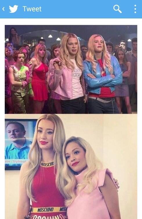 FATJEW's tweet image. Try your hardest to tell me that Iggy Azalea &amp;amp; Rita Ora don't look exactly like the Wayans brothers in "White Chicks"