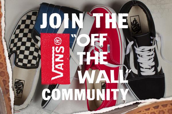 Want to have your say in what we do at Vans? We'll listen. Join our community. Win our stuff. social.vans.com/WUc