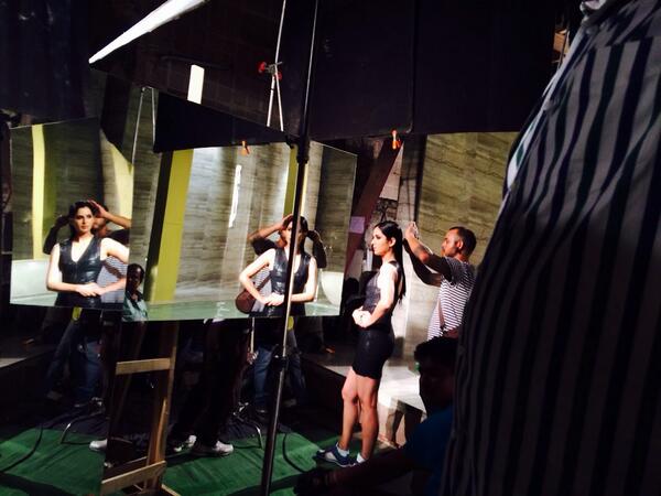Some behind the scenes from Katrina Kaif Johnson Tiles shoot