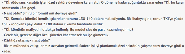 serdarakinan's tweet photo. Tonu 130 dolara çıkan kömür özel sektöre geçince ne olmuş? Soma'nın patronu Vahap Munyar'a anlatmış: http://t.co/qKX3gwcxOg