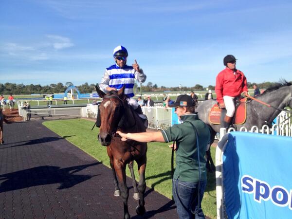 RacingVictoria's tweet photo. Devil's Harmony &amp; Michael Walker return after an impressive win in R3 at Sportingbet Park for @lindsayparkrace http://t.co/eJFmaRrYMV