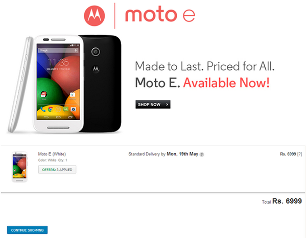 TechGeekD's tweet image. Moto E exclusively on Flipkart  at Rs. 6999

 #RAM1GB #Snapdragon200 #DualCoreProcessor  #Battery1980mAh #Adreno 302