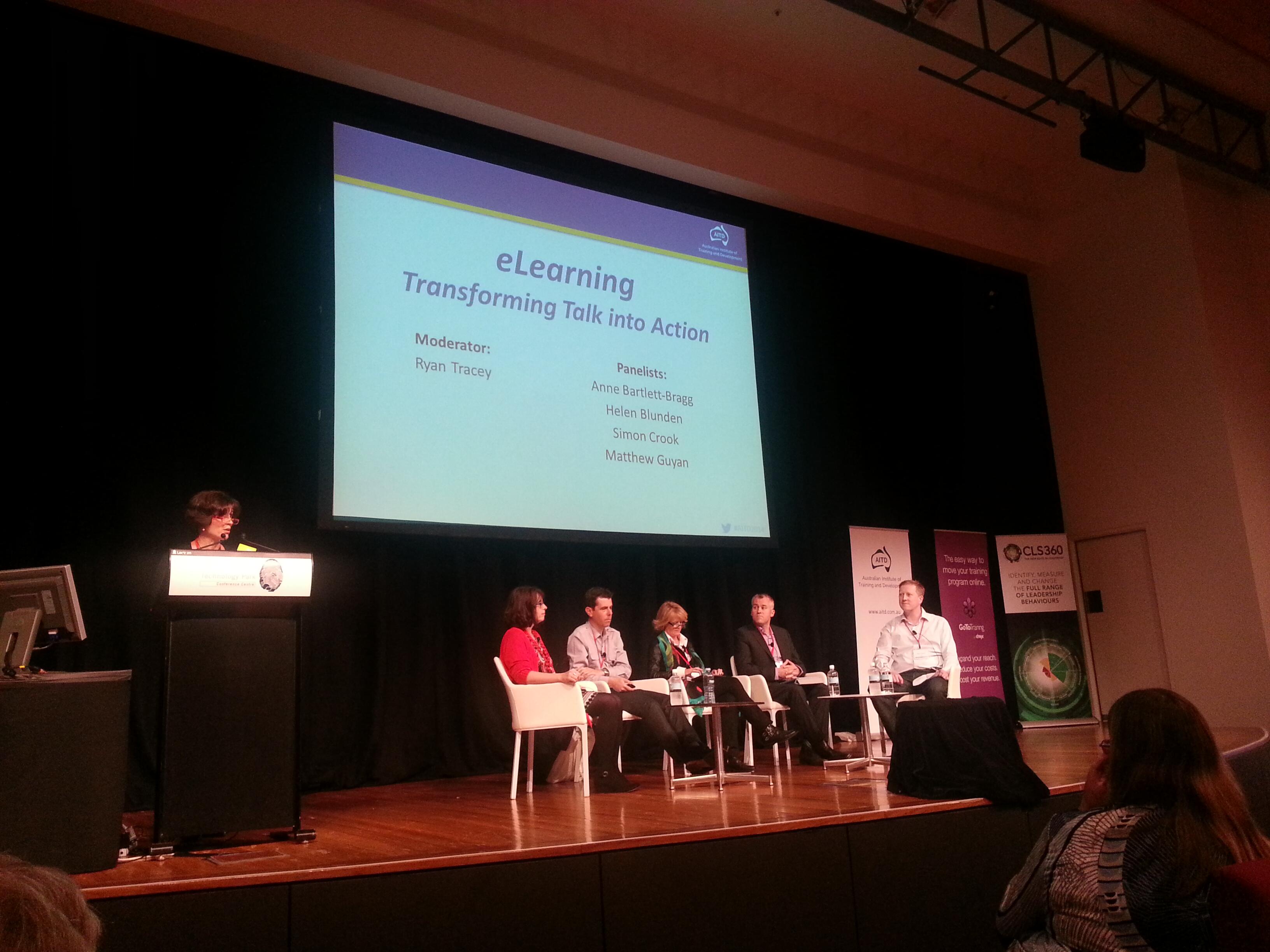 The e-learning panel at AITD2014, courtesy of Gerald Keating The e-learning panel at AITD2014