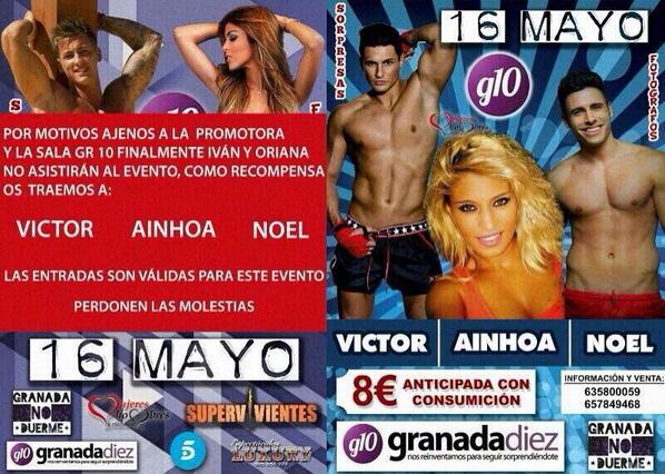 Y Finalmente este Viernes16..... Víctor, Ainhoa y Noel en GranadaDiez. Madre mía, te lo vas a perder???