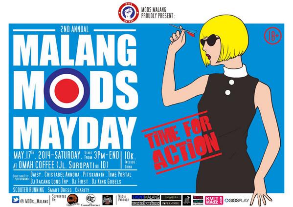 mods_malang's tweet photo. Malang Mods Mayday 2014 "Time For Action" | Sabtu, 17/05, start 3PM | @OmahCoffeeMlg | htm 10K (inc. voucher) http://t.co/oSmHrEnx5j