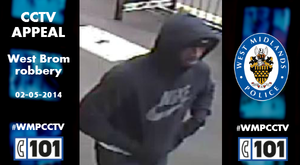 WMPolice's tweet photo. Wanted Weds... Know this chap? We want to trace him after a robbery at a #WestBrom fast food outlet. Pls RT #WMPCCTV http://t.co/z8bsZwwOQk