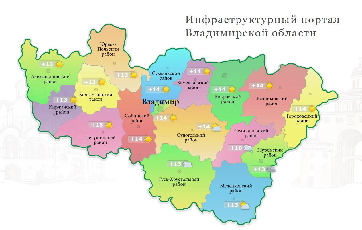 Муниципальное учреждение владимирская область. Карта Владимирской области с городами и районами. Карта Владимирской области по районам подробная. Карта Владимирской области с районами. Карта Владимирской обл с районами.