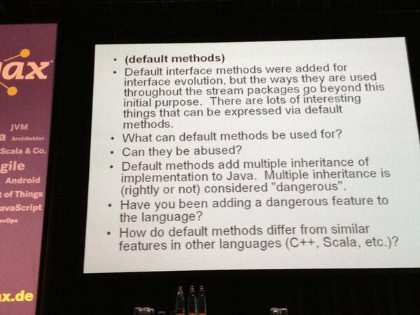wolflook's tweet image. Brian Goetz talks about the benefit of default methods #interfaceevolution #java8qa @jaxcon