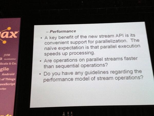 wolflook's tweet image. Brian Goetz talks about performance guidelines and expectations of parallel execution #measurement #java8qa @jaxcon
