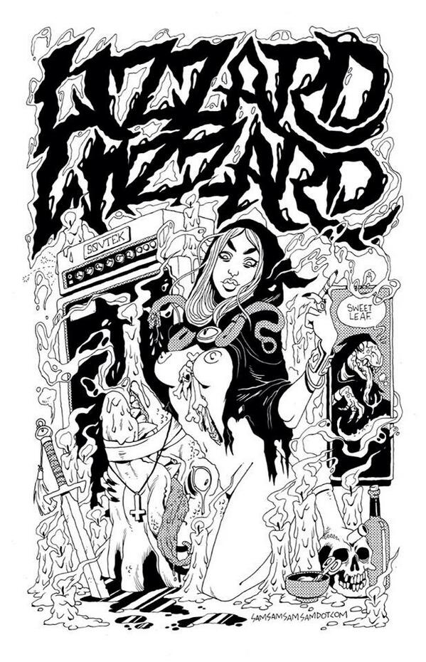 Shirt design for weed / doom dudes, Lizzard Wizzard #bongwitch 