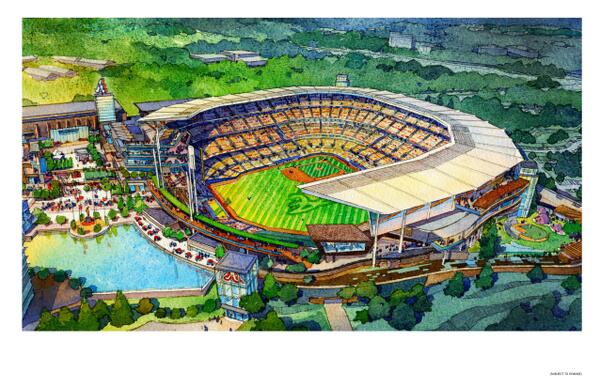 So sick!!!!!! first glimpse at the new Braves ballpark opening in April 2017! #HomeOfTheBraves atmlb.com/1lnWIOK