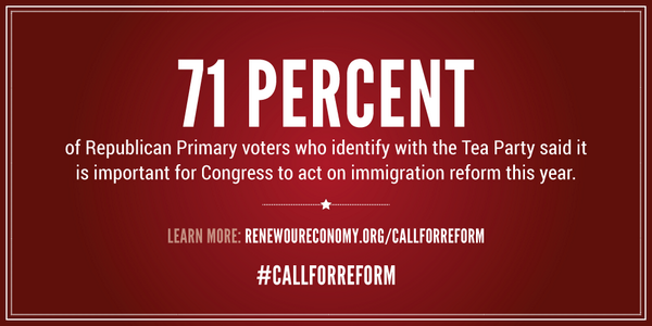 immcouncilSL's tweet photo. 71% of Tea Party voters said it is important for Congress to act on #immigrationreform this year. #CallForReform http://t.co/eJlwsLOzHn