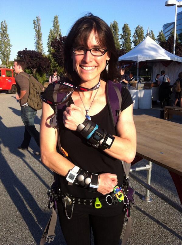 krisztinaholly's tweet image. Talk about #wearables... this is an impressive collection! #makercon @makerfaire @grapealope