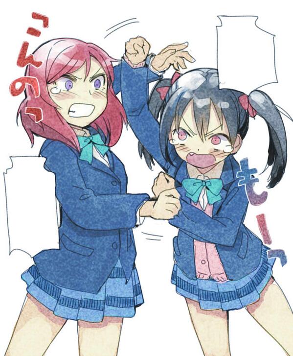 とっても仲良しなラブライブの西木野真姫さんと矢澤にこさんを描きました