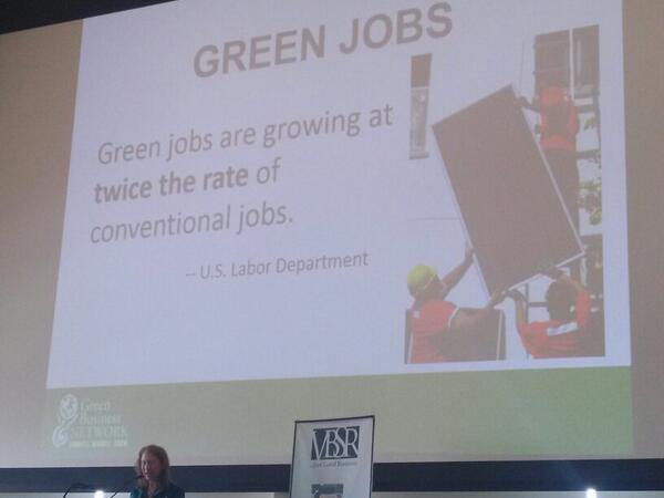 AplombC's tweet photo. Green jobs = 2 x non-green job growth. #vbsrspring #USAdata http://t.co/HsoZY2S2Gu
