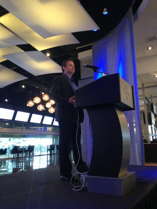 fishnetsecurity's tweet photo. @briankrebs presenting the keynote at our #DallasES3 event at AT&T Stadium - http://t.co/MHYk4byWrS