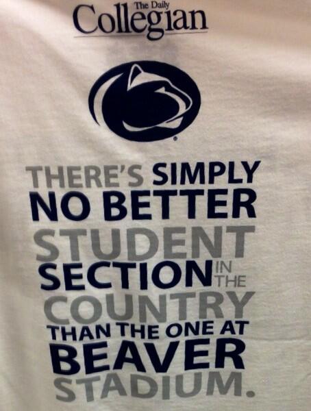 PSUBookstore's tweet photo. THE BACK OF THE 2014 WHITEOUT SHIRT. #necessarycapslock http://t.co/7yqWIxbIX1