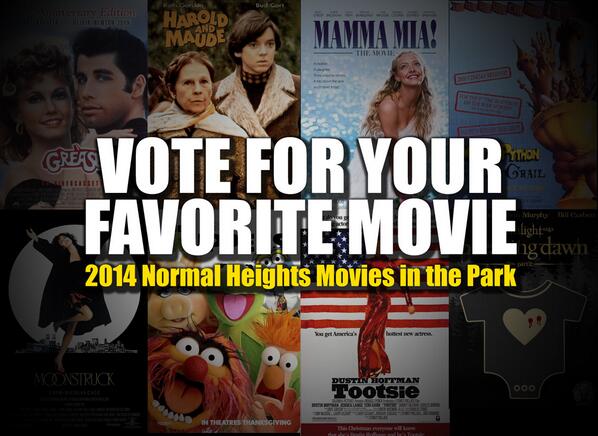 normalheights's tweet image. Help us out and vote for what movies we should show in the park this summer: bit.ly/1jIy1jB