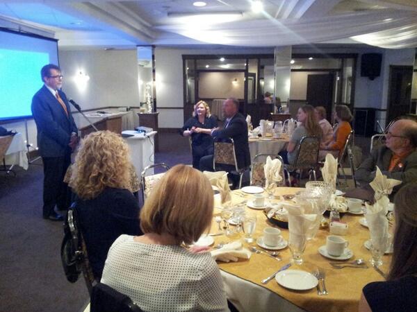 RNAOQuinte's tweet photo. NDP candidate Merrill Stewart  thanks nurses for their work #RNAO #nursing week http://t.co/LFWzPXtday