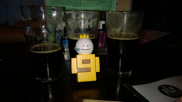 ch9's tweet image. Ch9 guy ended up at @FlyingSaucerHou *again*! #msteched