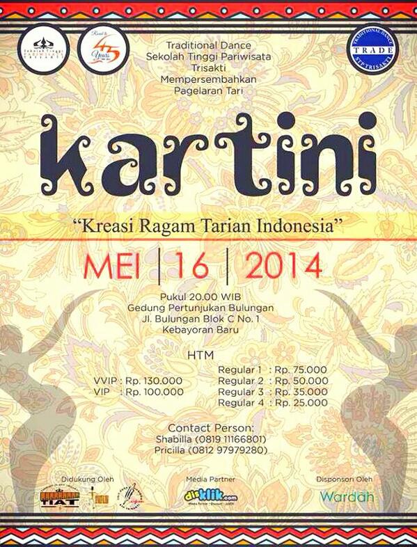 Saksikan pula penampilan dari "Teater Trisakti" <a href="/Tetris_STPT/">Teater STP Trisakti</a> dan "Kolintang" <a href="/TIAT_STPT/">Kolintang STPT</a> dalam acara 

"KARTINI"