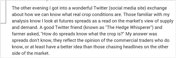 Agridome's tweet photo. How do spreads know what the crop is? @DarinNewsom @sellis1994 #grains #chasingheadlines http://t.co/rfIWV4vfy1
