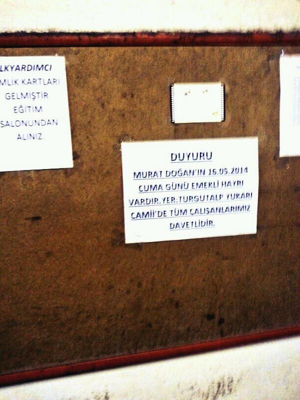 Yarın o madenden emekli oluşunu kutlamak için yemeği varmış, umarım yaşıyordur. Madende duyuru panosu...