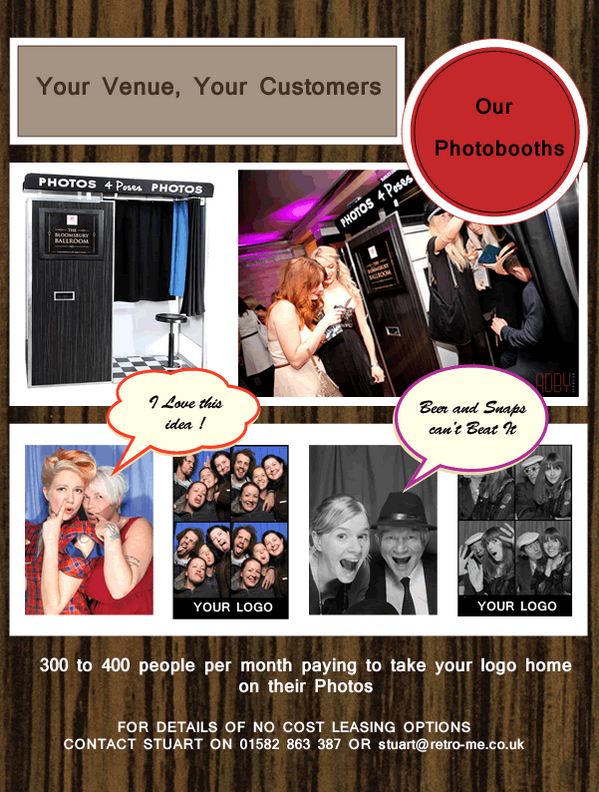 please pass on attached flyer to bar and club owners you know, a  photo booth in their venue will be great asset