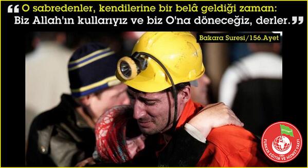 Soma'daki maden kazasında vefat eden işçilerimize Allah'tan rahmet, ailelerine sabır ve başsağlığı diliyoruz.