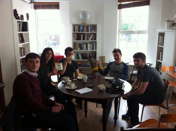 chapterscoffee's tweet photo. The talented lads from @21outs enjoying their coffee during an interview with @lukehenderson26 of @sligoweekender http://t.co/Y4ZU6KfcV9