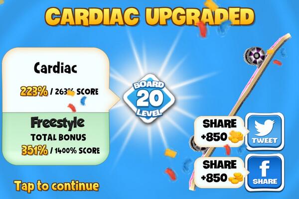 MistressMefd's tweet photo. I upgraded my Cardiac board to level 20 in #SkylineSkaters http://t.co/txs5iQ8SVR http://t.co/5l2LczlIFw