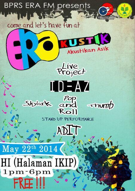 ERAKUSTIK's tweet photo. Edufirends, kita akustikan yuk tgl 22 mei di halaman ikip di acara @ERAKUSTIK  @bemj_sejarahUNJ
@BEMJGeografiUNJ http://t.co/SVpJv1ujDT
