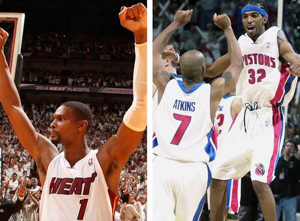 HisAndHers's tweet photo. Heat are 1st team to make it to 4 straight Conference Finals since Pistons made 6 straight spanning '03-'08. http://t.co/bGYiR8S1kf