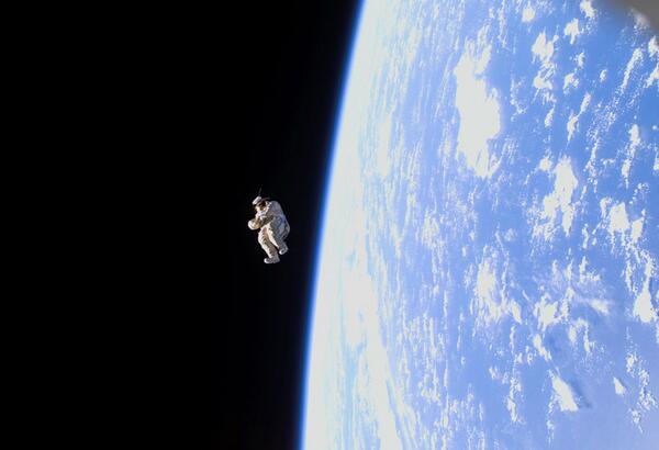 qikipedia's tweet photo. Empty spacesuit in space (Image: NASA)… http://t.co/8VCFOUUAn1