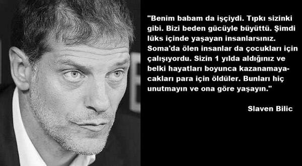 Slaven Bilic, Beşiktaş antremanı öncesi #Soma faciasıyla ilgili bir konuşma yaptı.