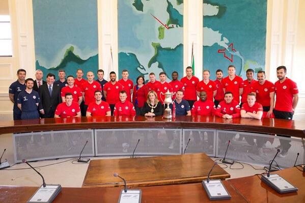 bit_red's tweet photo. "@sligorovers: A reception to congratulate the Setanta Sports Cup winners took place at City Hall this afternoon. http://t.co/0Zvm9Q0zmV"