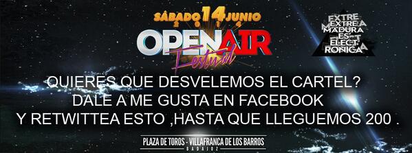 openair_fest's tweet photo. ¿quieres que desvelemos el cartel de @openair_fest RETWITTEA ESTE MENSAJE !! @ExtreesElectron http://t.co/ywrYp5wMnv
