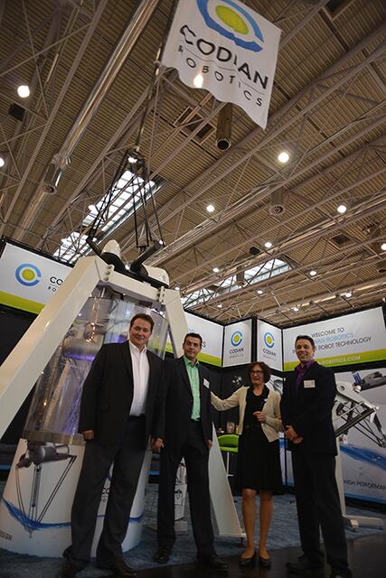 Great interest shown in the new Codian Robotics Hygienic Design robot at Interpack 2014 in Dusseldorf Germany.