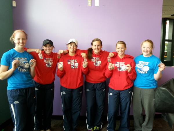 apete_4's tweet photo. Duke Tennis ties for 1st at the Waverly invite today! 1st place at #2dbls for @tpete23 and @hayleydawn_7  #yorkdukes http://t.co/WsfakPEy8R