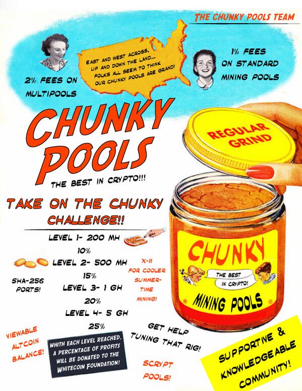_birddog_'s tweet photo. Take on the Chunky Pools Challenge. @chunkypools #whitecoin #dogecoin http://t.co/dxGnaDDnvU