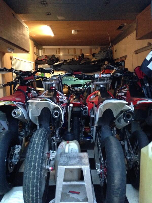 stumpy8831's tweet image. Myrtle Beach shorttrack and Supermoto here we come!!! All 6 bikes ready to rip.