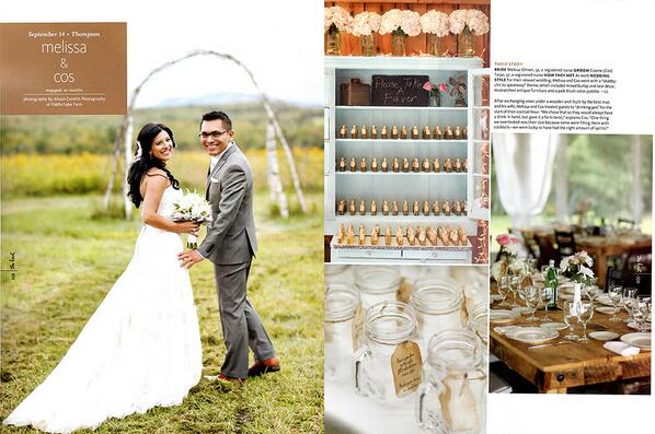 Fiddlelakefarm's tweet photo. Cos &amp; Melissa's FLF Wedding is featured on The Knot Fall/Winter Issue! http://t.co/OvB4N7M6mZ http://t.co/S6tHKcgMgZ