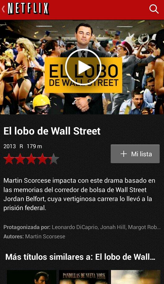 NetflixMexx's tweet photo. "EL LOBO DE WALL STREET" #NetflixLoTiene #PeliculasQueMeGustan http://t.co/6MVKSxeY3W
