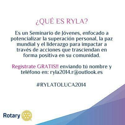 rotaract_tsw's tweet photo. @estrellalujano ayudanos a sar  RT y compartir el evento #RYLA2014 http://t.co/B6enCNQaH0