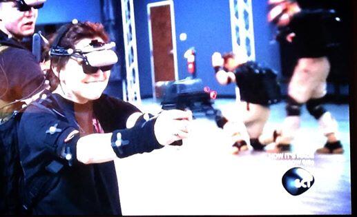 DAUNTLESSVR's tweet photo. Wow! What a rush of adrenaline! @DrBondar #BraveNewWorld #VIRTSIM #VR #mocap @DiscoveryCanada @ScienceChannel http://t.co/wH3AigujWb
