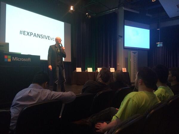 hermioneway's tweet photo. On stage @adeoressi announces he is launching a VC fund #ExpansiveVC #FounderShowcase http://t.co/k0jFvTBlTm