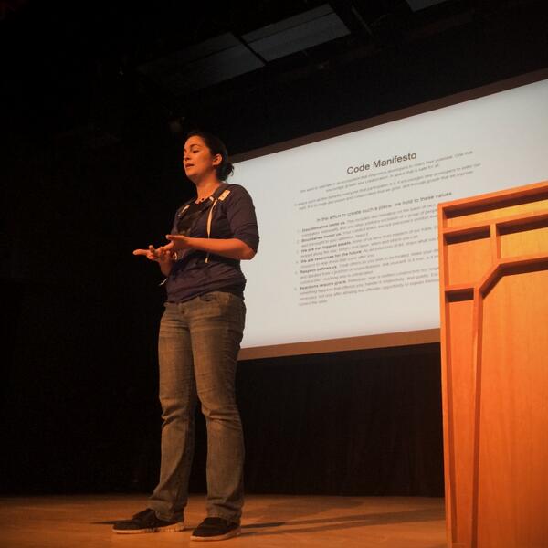 Kayla Daniels presenting at Laracon